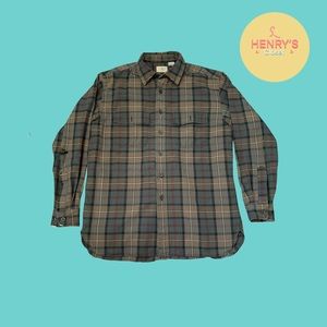 L.L. Bean Men’s Distressed Plaid Button Down Shirt